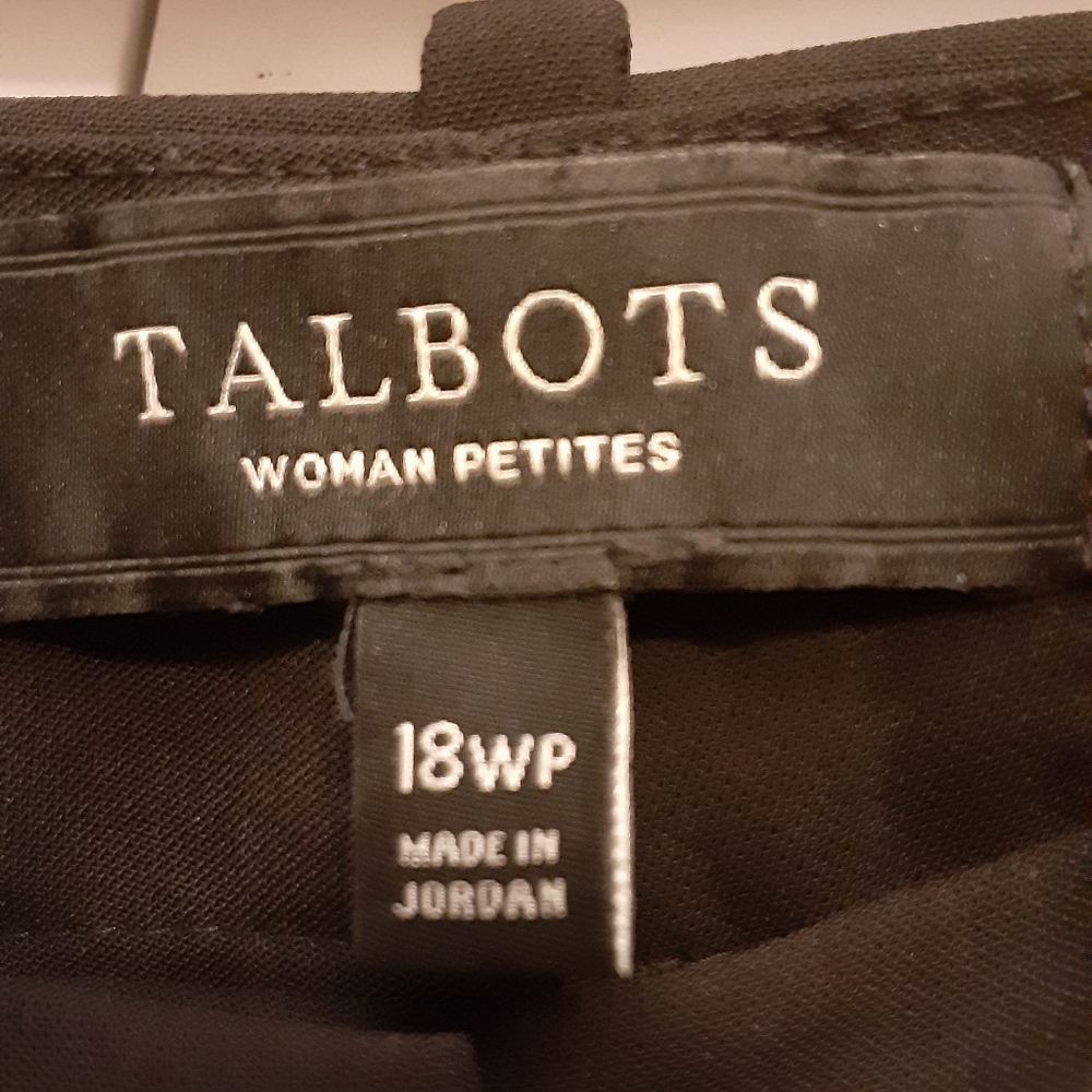 NWOT Talbots PLUS  18WP Black Trousers